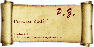 Penczu Zoé névjegykártya